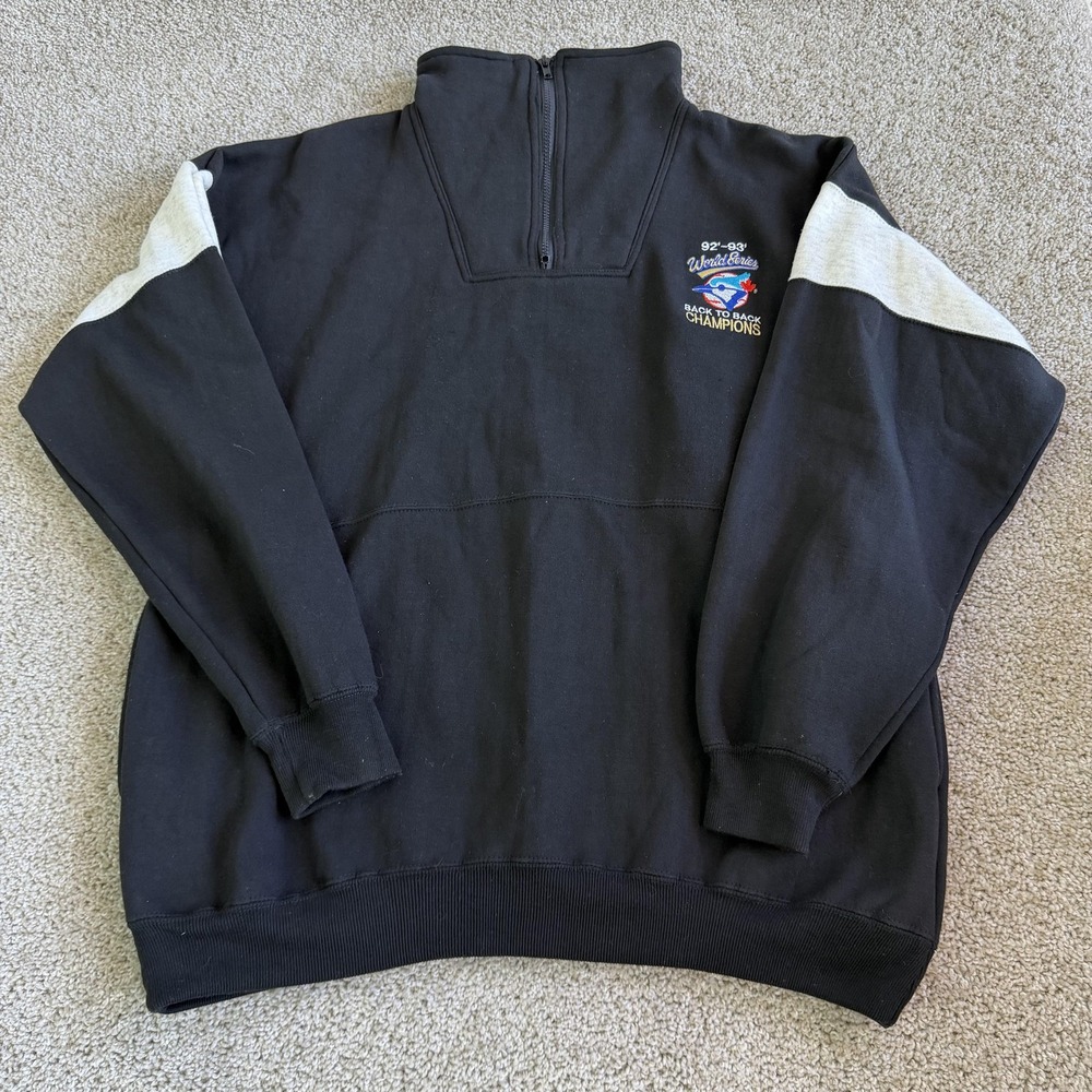 Vintage Toronto Blue Jays Sweatshirt Mens Large Black MLB Baseball In Gear